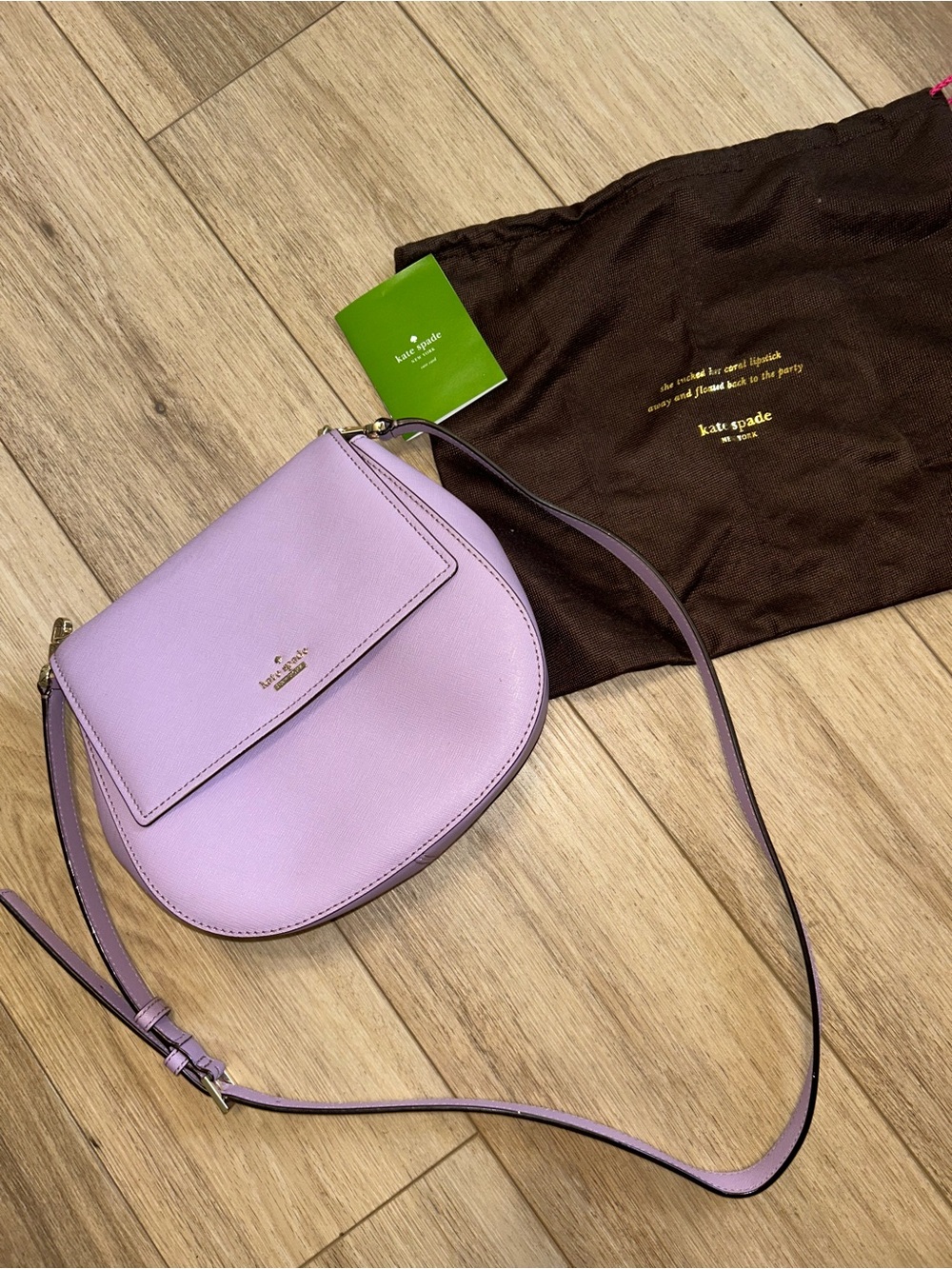 kate spade Lavender Crossbody Saddle Bag